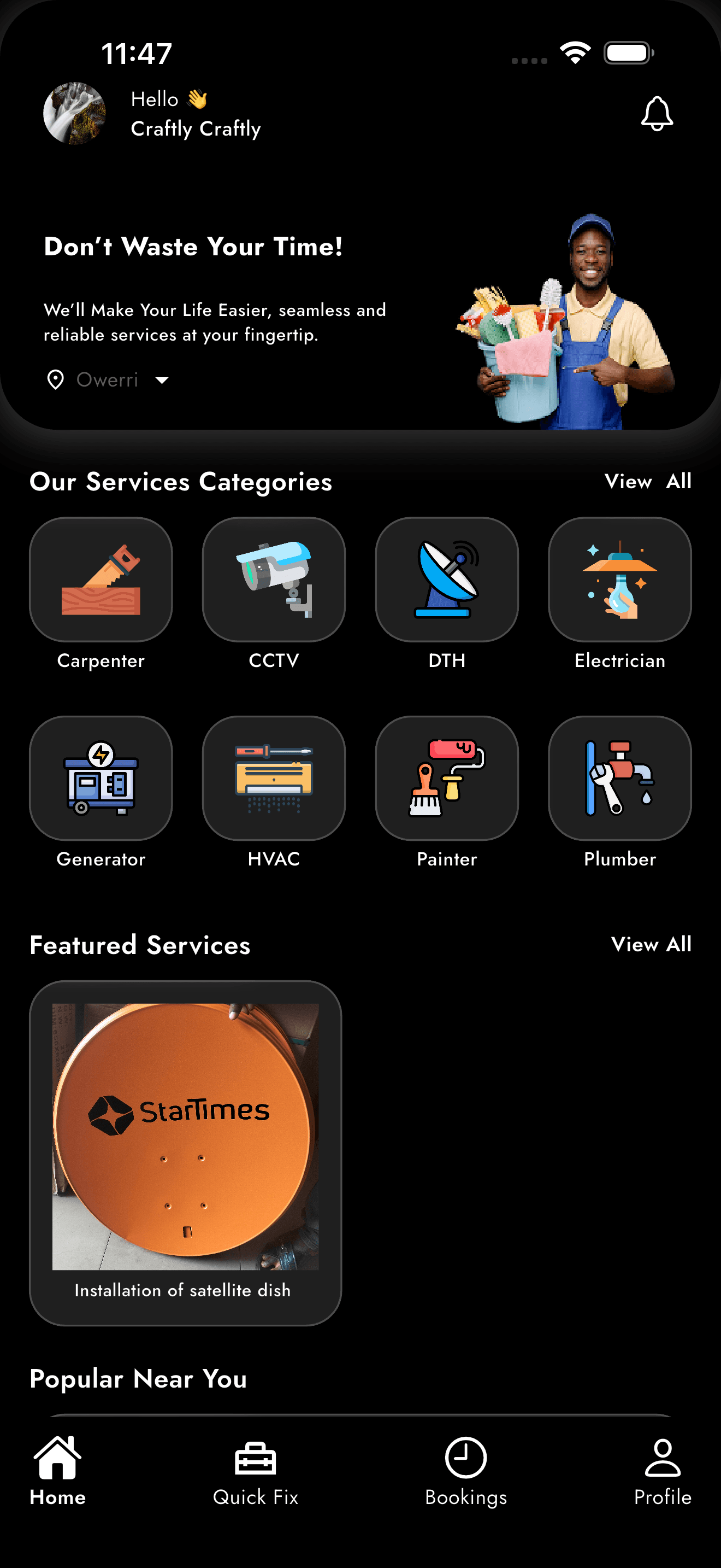 Craftly App Home Screen